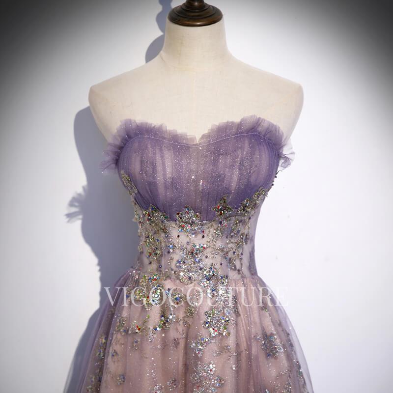 vigocouture-Mauve Prom Dress 2022 Strapless Prom Gown-Prom Dresses-vigocouture-