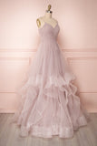 vigocouture-Mauve Spaghetti Strap Prom Dress 20583-Prom Dresses-vigocouture-