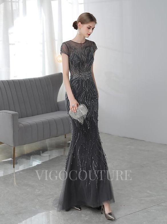 vigocouture-Mermaid Beaded Prom Dresses 20118-Prom Dresses-vigocouture-Black-US2-