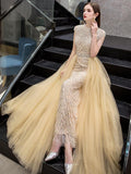 vigocouture-Mermaid High Neck Beaded Prom Dress 20688-Prom Dresses-vigocouture-