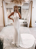 vigocouture-Mermaid Satin Wedding Dresses Halter Neck Bridal Dresses W0076-Wedding Dresses-vigocouture-As Pictured-US2-