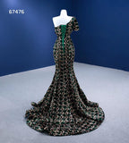 vigocouture-Mermaid Sequin Prom Dresses One Shoulder Formal Gown 67476-Prom Dresses-vigocouture-