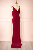 vigocouture-Mermaid Stretchable Woven Bridesmaid Dress Pleated Prom Dress 20862-Prom Dresses-vigocouture-