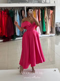 vigocouture-Midi Length Formal Dresses Off the Shoulder Prom Dresses 21605-Prom Dresses-vigocouture-Pink-US2-