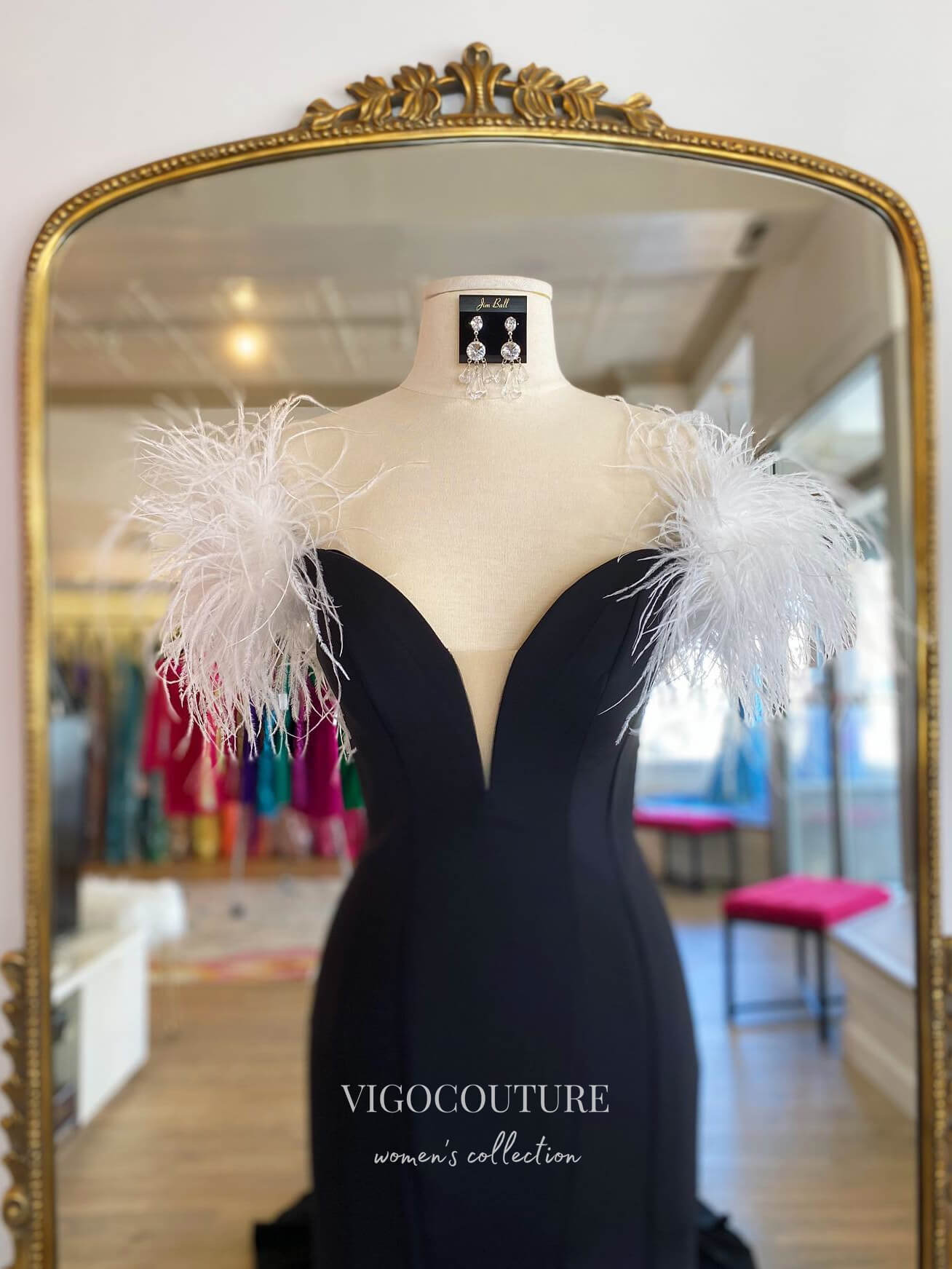 vigocouture-Feather Mermaid Prom Dresses Sweetheart Neck Formal Dresses 21556-Prom Dresses-vigocouture-
