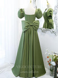 vigocouture-Olive Puffed Sleeve Prom Dresses 20508-Prom Dresses-vigocouture-