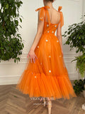 vigocouture-Orange 3D Floral Hoco Dresses Spaghetti Strap Maxi Dresses hc166-Prom Dresses-vigocouture-