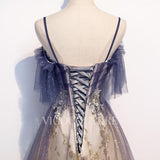 vigocouture-Pink A-line Prom Dress Spaghetti Strap Prom Gown 20294-Prom Dresses-vigocouture-