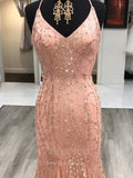 vigocouture-Pink Beaded Mermaid Prom Dress 20609-Prom Dresses-vigocouture-