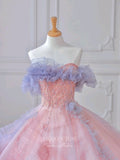 vigocouture-Pink Beaded Quinceanera Dresses Strapless Sweet 15 Dresses 21160-Prom Dresses-vigocouture-
