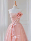 vigocouture-Pink Floral Prom Dresses Spaghetti Strap Formal Dresses 21154-Prom Dresses-vigocouture-