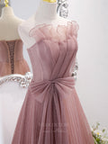 vigocouture-Pink Sparkly Lace Strapless Prom Dress 20878-Prom Dresses-vigocouture-