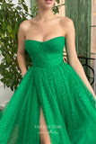 vigocouture-Printed Hearts Prom Dresses Strapless Formal Dresses 21580-Prom Dresses-vigocouture-