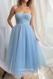 vigocouture-Printed Hearts Strapless Hoco Dresses Midi Length Homecoming Dresses hc223-Prom Dresses-vigocouture-Light Blue-US0-