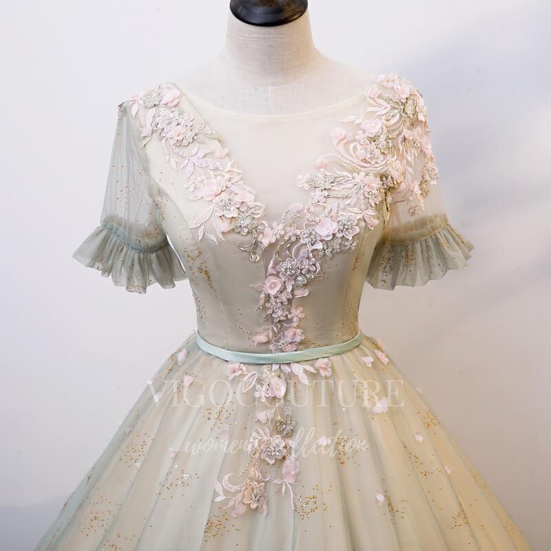 Champagne Boat Neck Quinceaera Dresses Lace Applique Ball Gown 20464 vigocouture Champagne Boat Neck Quinceaera Dresses Lace Applique Ball Gown 20464 vigocouture
