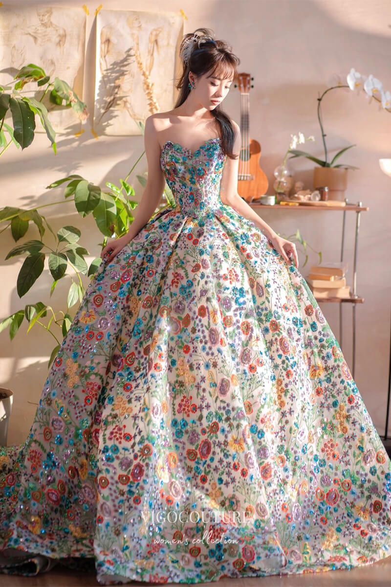 Florisse - Green Floral Lace Princess Dress Green / Custom Size Florisse - Green Floral Lace Princess Dress Green / Custom Size