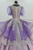 Gorgeous Lavender Beaded Quinceanera Dress with Puffed Sleeve and Overskirt 70002-Prom Dresses-vigocouture-Lavender-US2-vigocouture