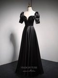 vigocouture-Puffed Sleeve Prom Dresses Satin Formal Dresses 21071-Prom Dresses-vigocouture-