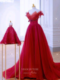 vigocouture-Red Bow-Tie Prom Dresses Removable Sleeve Formal Dresses 21177-Prom Dresses-vigocouture-