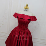vigocouture-Red Homecoming Dress Off the Shoulder Hoco Dress hc065-Prom Dresses-vigocouture-