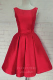 vigocouture-Red Homecoming Dress Satin Maxi Hoco Dress hc030-Prom Dresses-vigocouture-