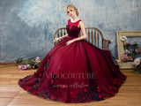 vigocouture-Red Lace Applique Quinceañera Dresses Sleeveless Ball Gown 20436-Prom Dresses-vigocouture-