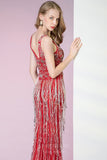 vigocouture-Red Mermaid Beaded String Prom Dress 20807-Prom Dresses-vigocouture-