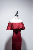 vigocouture-Red Mermaid Off the Shoulder Prom Dress 20669-Prom Dresses-vigocouture-