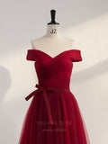 vigocouture-Red Off the Shoulder Prom Dress 20643-Prom Dresses-vigocouture-