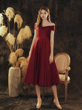 vigocouture-Red Off the Shoulder Satin Prom Dress 20710-Prom Dresses-vigocouture-