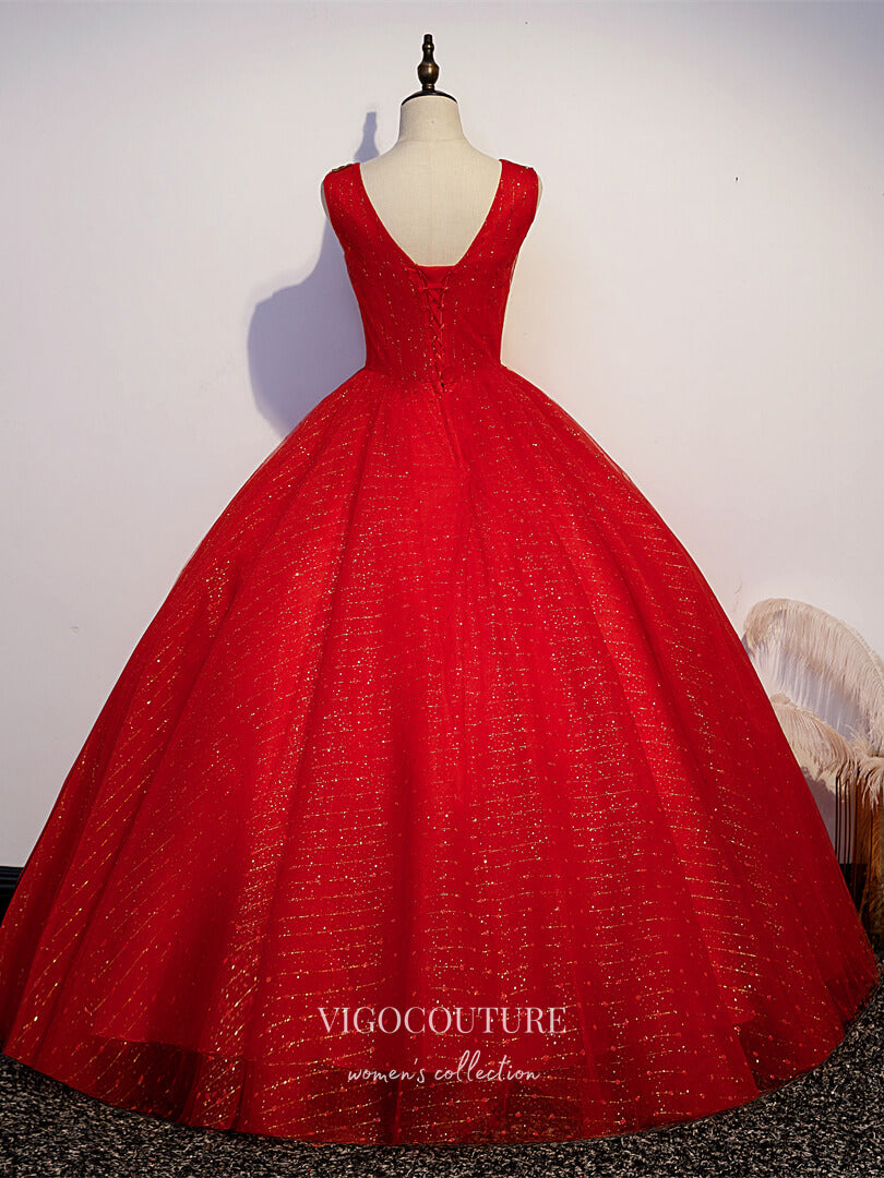 vigocouture-Red Removable Cape Quinceanera Dresses Lace Applique Princess Dresses 21434-Prom Dresses-vigocouture-