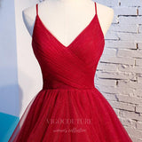 vigocouture-Tiered V-Neck Spaghetti Strap Prom Dress 20548-Prom Dresses-vigocouture-