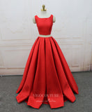 Red Satin Prom Dresses A-Line Evening Dress 21819-Prom Dresses-vigocouture-Red-US2-vigocouture