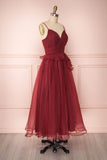 vigocouture-Red Spaghetti Strap Prom Dress 2022 Maxi Party Dress 20572-Prom Dresses-vigocouture-