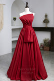 vigocouture-Red Strapless Prom Dress 20655-Prom Dresses-vigocouture-Red-US2-