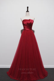 Red Strapless Prom Dress 20661