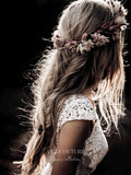vigocouture-Rustic Lace Wedding Dresses Sheath Beach Boho Wedding Dresses W0014-Wedding Dresses-vigocouture-