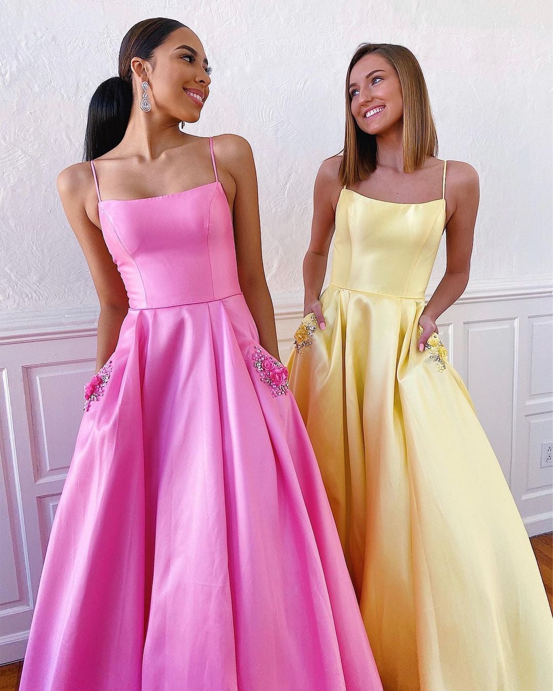 vigocouture-Satin A-Line Spaghetti Strap Prom Dress 20596-Prom Dresses-vigocouture-