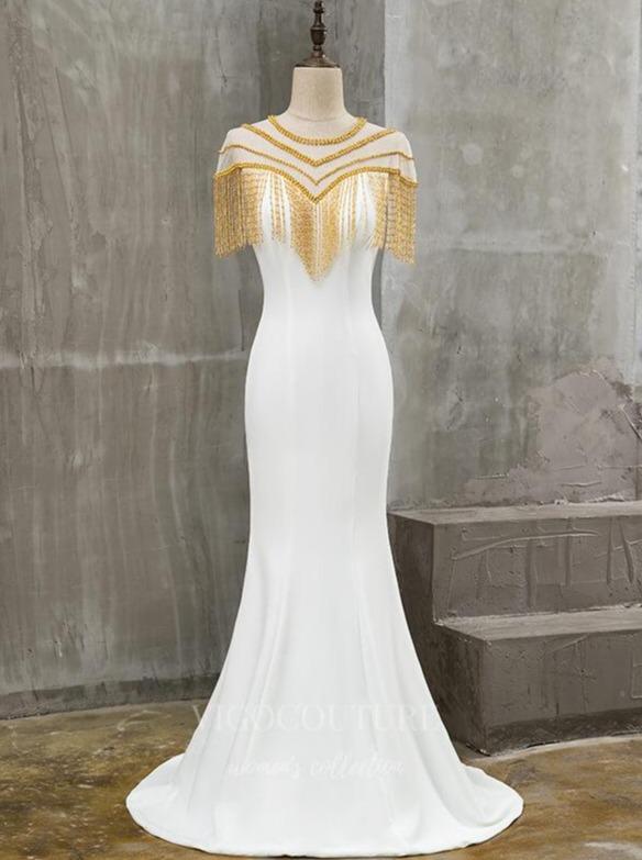 vigocouture-Satin Mermaid Prom Dress 20265-Prom Dresses-vigocouture-Ivory-US2-