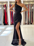 vigocouture-Satin Mermaid Prom Dresses One Shoulder Formal Dresses 21551-Prom Dresses-vigocouture-
