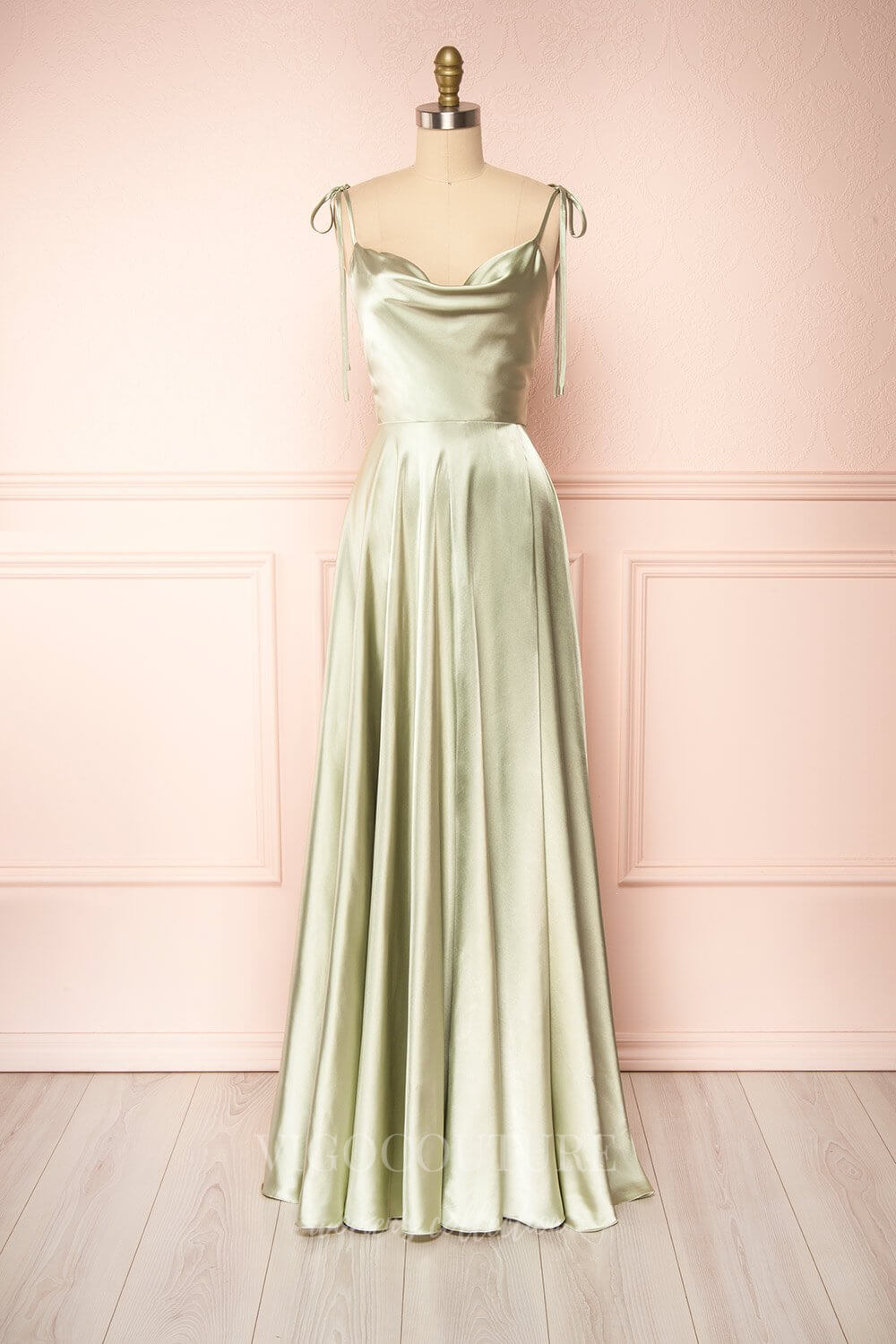 vigocouture-Satin Spaghetti Strap Prom Dress 20577-Prom Dresses-vigocouture-Sage-US2-