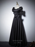 vigocouture-Satin Prom Dresses Puffed Sleeve Formal Dresses 21059-Prom Dresses-vigocouture-
