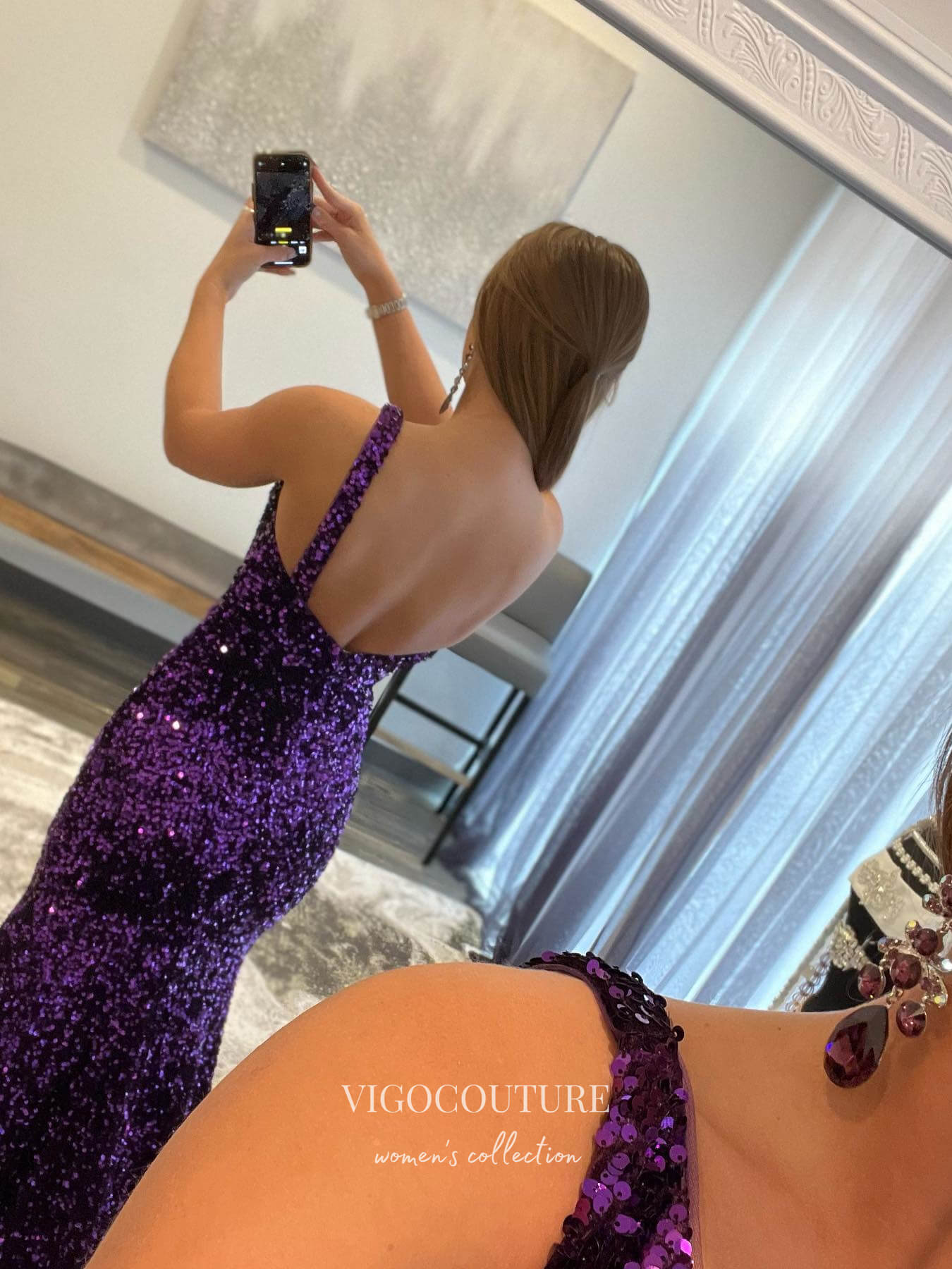 vigocouture-Sequin Mermaid Prom Dresses One Shoulder Formal Dresses 21565-Prom Dresses-vigocouture-