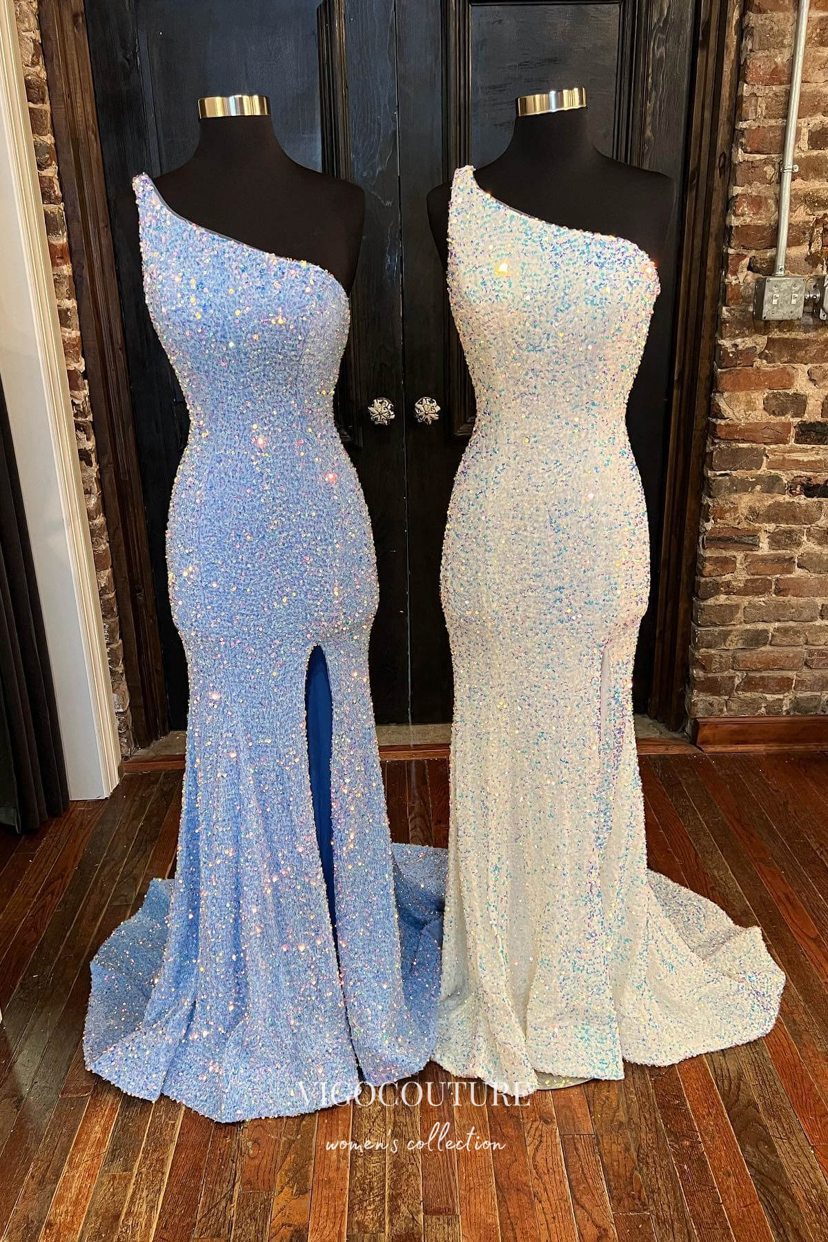 vigocouture-Sequin Mermaid Prom Dresses One Shoulder Formal Dresses 21590-Prom Dresses-vigocouture-