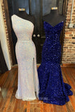 vigocouture-Sequin Mermaid Prom Dresses Sweetheart Neck Formal Dresses 21592-Prom Dresses-vigocouture-Blue-US2-