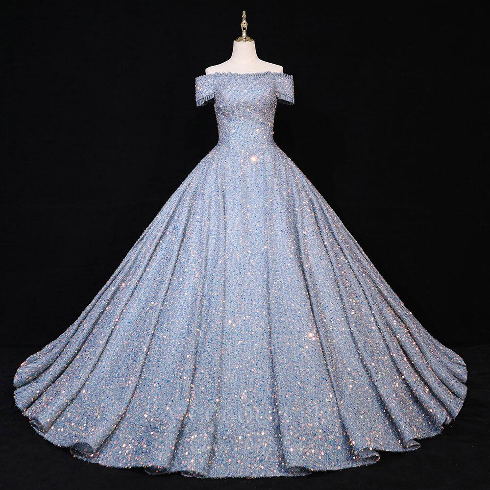 vigocouture-Sequin Quinceanera Dresses Off the Shoulder Sweet 16 Dresses 20677-Prom Dresses-vigocouture-
