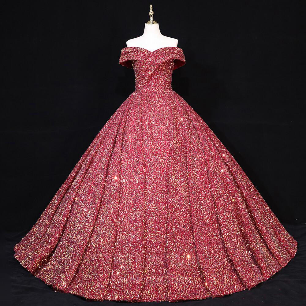 vigocouture-Sequin Quinceanera Dresses Off the Shoulder Sweet 16 Dresses 20681-Prom Dresses-vigocouture-