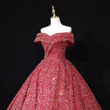 vigocouture-Sequin Quinceanera Dresses Off the Shoulder Sweet 16 Dresses 20681-Prom Dresses-vigocouture-