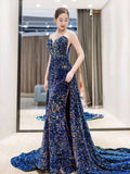 vigocouture-Sheath Sequin Prom Dress with Overskirt 20659-Prom Dresses-vigocouture-
