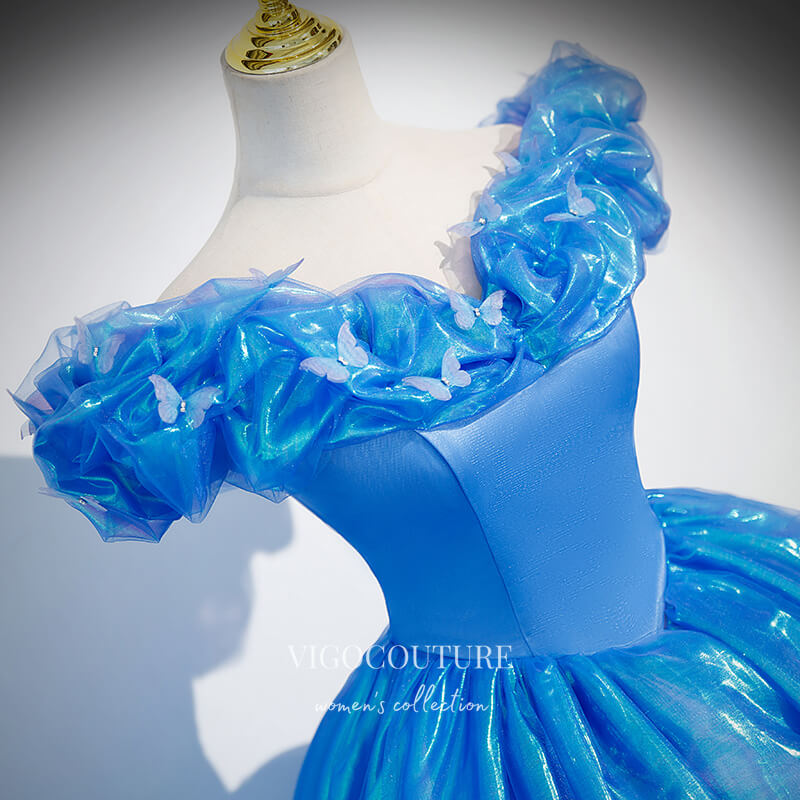 Shimmering Blue Off-the-Shoulder Quinceanera Dress 22323-Prom Dresses-vigocouture-Blue-Custom Size-vigocouture